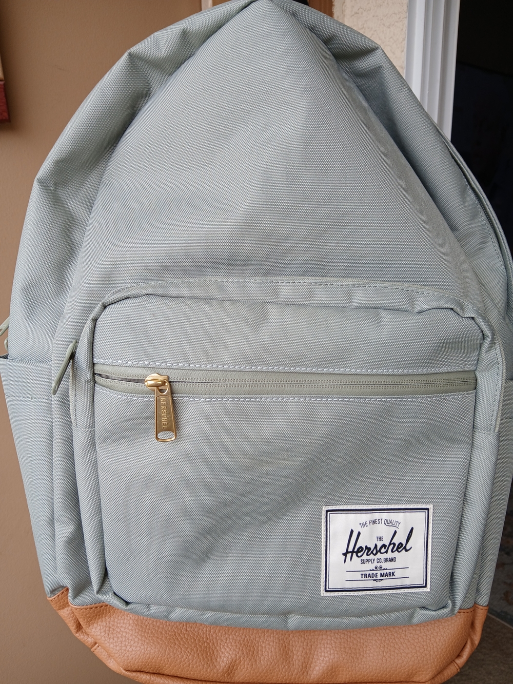 Herschel Light Olive Backpack with Tan Base